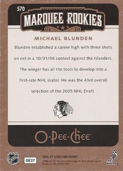 2006-07 O-Pee-Chee #570 Michael Blunden Back
