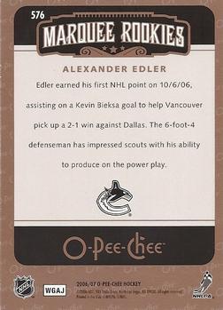2006-07 O-Pee-Chee #576 Alexander Edler Back