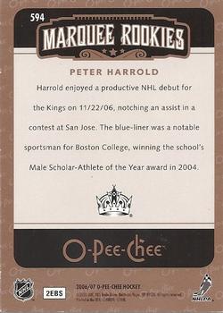 2006-07 O-Pee-Chee #594 Peter Harrold Back