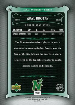 2006-07 Parkhurst #26 Neal Broten Back