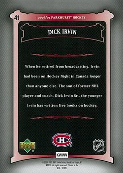 2006-07 Parkhurst #41 Dick Irvin Back