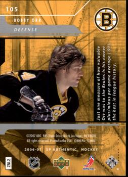 2006-07 SP Authentic #105 Bobby Orr Back
