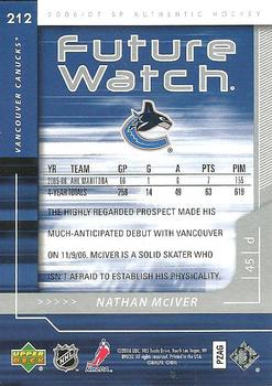 2006-07 SP Authentic #212 Nathan McIver Back