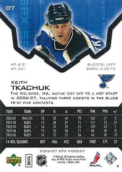 2006-07 SPx #87 Keith Tkachuk Back