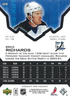 2006-07 SPx #89 Brad Richards Back