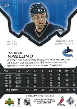 2006-07 SPx #97 Markus Naslund Back