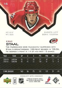 2006-07 SPx #16 Eric Staal Back