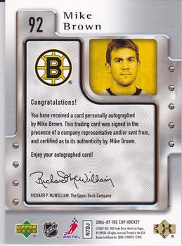 2006-07 Upper Deck The Cup #92 Mike Brown Back