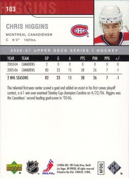 2006-07 Upper Deck #103 Chris Higgins Back