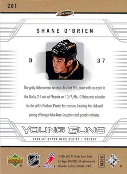 2006-07 Upper Deck #201 Shane O'Brien Back