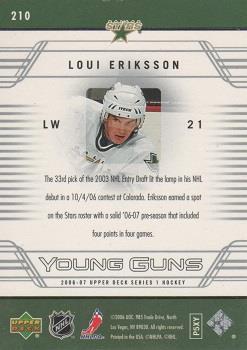 2006-07 Upper Deck #210 Loui Eriksson Back