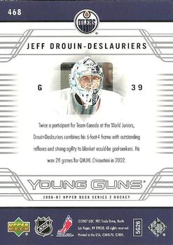 2006-07 Upper Deck #468 Jeff Drouin-Deslauriers Back