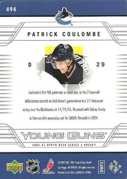 2006-07 Upper Deck #494 Patrick Coulombe Back