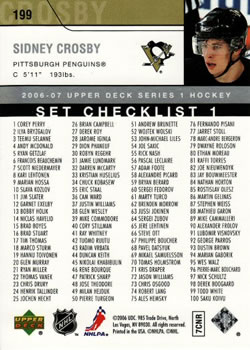 2006-07 Upper Deck #199 Sidney Crosby Back