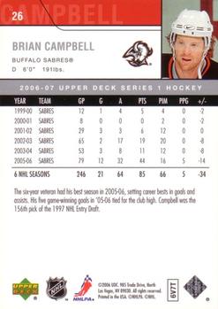 2006-07 Upper Deck #26 Brian Campbell Back