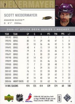 2006-07 Upper Deck #7 Scott Niedermayer Back