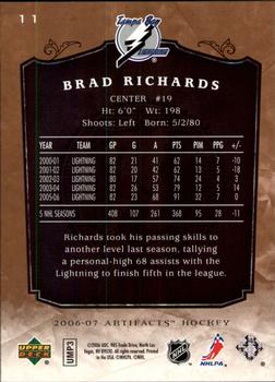 2006-07 Upper Deck Artifacts #11 Brad Richards Back