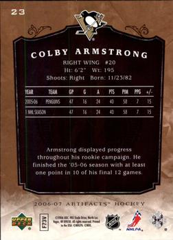 2006-07 Upper Deck Artifacts #23 Colby Armstrong Back