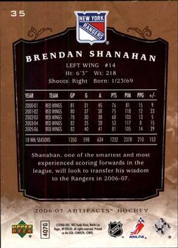 2006-07 Upper Deck Artifacts #35 Brendan Shanahan Back