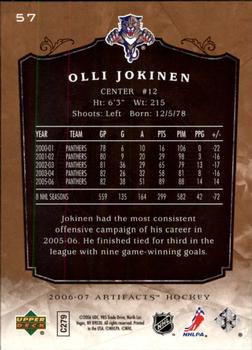 2006-07 Upper Deck Artifacts #57 Olli Jokinen Back