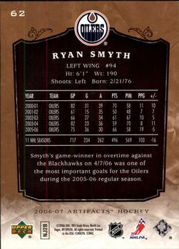 2006-07 Upper Deck Artifacts #62 Ryan Smyth Back
