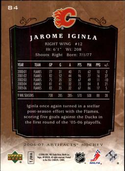 2006-07 Upper Deck Artifacts #84 Jarome Iginla Back