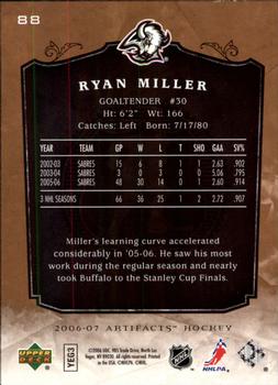 2006-07 Upper Deck Artifacts #88 Ryan Miller Back