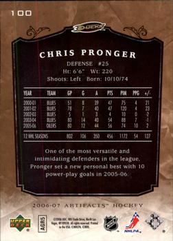 2006-07 Upper Deck Artifacts #100 Chris Pronger Back