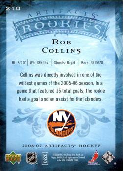 2006-07 Upper Deck Artifacts #210 Rob Collins Back