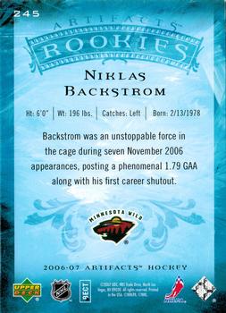 2006-07 Upper Deck Artifacts #245 Niklas Backstrom Back
