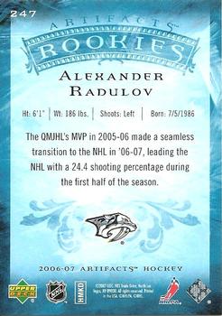 2006-07 Upper Deck Artifacts #247 Alexander Radulov Back