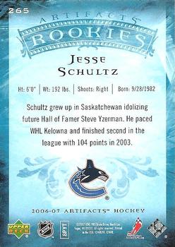 2006-07 Upper Deck Artifacts #265 Jesse Schultz Back