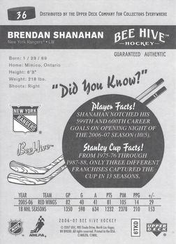 2006-07 Upper Deck Beehive #36 Brendan Shanahan Back