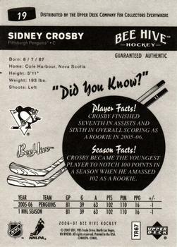2006-07 Upper Deck Beehive #19 Sidney Crosby Back
