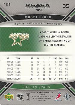 2006-07 Upper Deck Black Diamond #101 Marty Turco Back