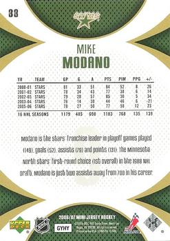 2006-07 Upper Deck Mini Jersey #33 Mike Modano Back