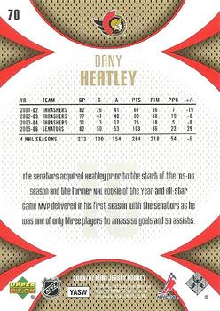 2006-07 Upper Deck Mini Jersey #70 Dany Heatley Back