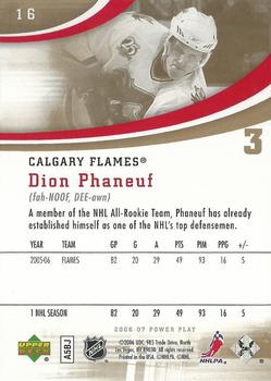 2006-07 Upper Deck Power Play #16 Dion Phaneuf Back