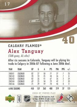 2006-07 Upper Deck Power Play #17 Alex Tanguay Back