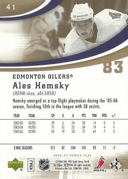 2006-07 Upper Deck Power Play #41 Ales Hemsky Back