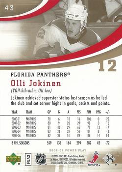 2006-07 Upper Deck Power Play #43 Olli Jokinen Back