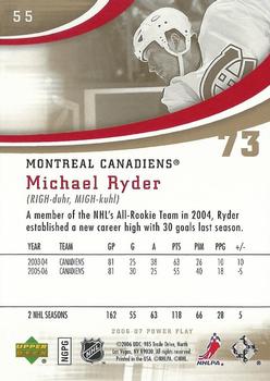 2006-07 Upper Deck Power Play #55 Michael Ryder Back