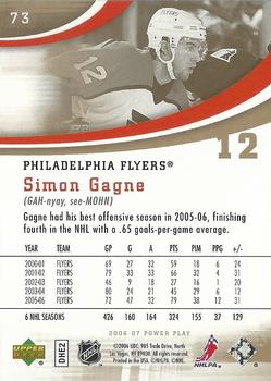 2006-07 Upper Deck Power Play #73 Simon Gagne Back