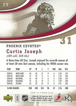 2006-07 Upper Deck Power Play #77 Curtis Joseph Back
