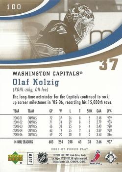 2006-07 Upper Deck Power Play #100 Olaf Kolzig Back