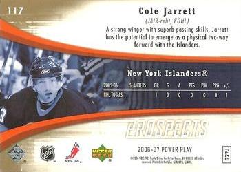 2006-07 Upper Deck Power Play #117 Cole Jarrett Back