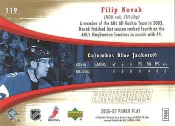 2006-07 Upper Deck Power Play #119 Filip Novak Back