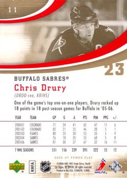 2006-07 Upper Deck Power Play #11 Chris Drury Back