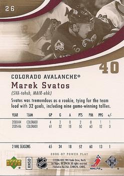 2006-07 Upper Deck Power Play #26 Marek Svatos Back