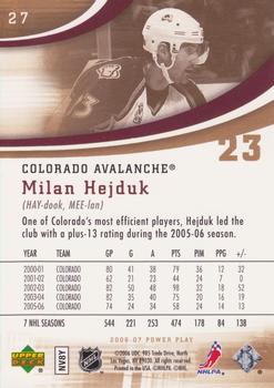 2006-07 Upper Deck Power Play #27 Milan Hejduk Back